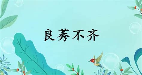 良莠意思|良莠不齊的解释